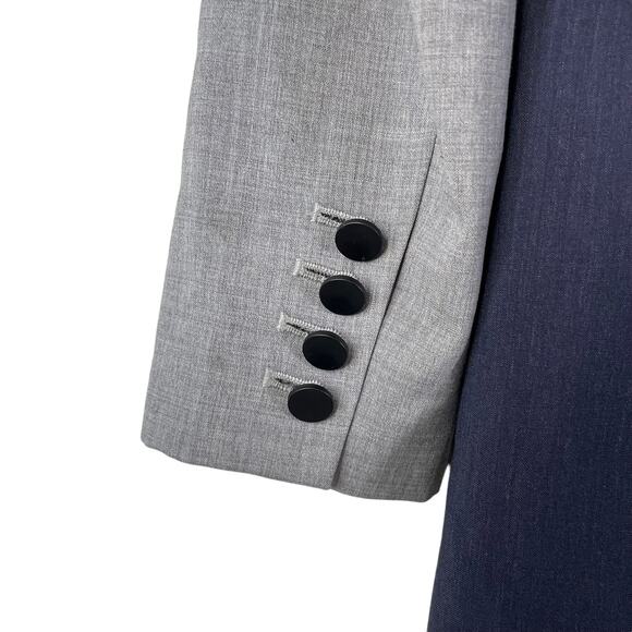 ATM Anthony Thomas Melillo Womens 100% Wool Sport Blazer Jacket Blue Gray Size 4 - Picture 10 of 16